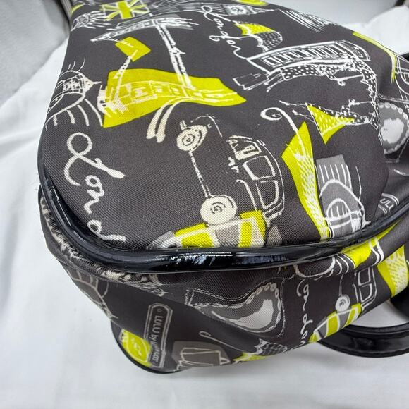 Lulu by Lulu Guinness London Print Tote Bag w/ Pouch Matching Black Yellow White - Picture 7 of 16